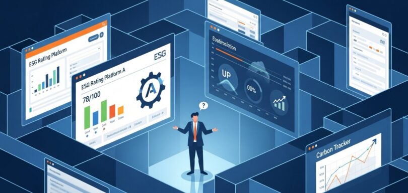 Illustrazione: un'impresa nel labirinto delle piattaforme di rating ESG
